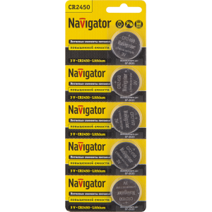 Элемент питания Navigator 94 766 NBT-CR2450-BP5. Фото 1