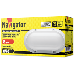 Светильник Navigator 94 822 NBL-PO1-8-4K-WH-IP65-LED (R) (аналог НПБ 1401). Фото 3