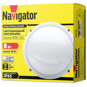 Светильник Navigator 94 827 NBL-R1-8-4K-WH-IP65-LED (аналог НПБ 1301/НПП 1301). Фото 3