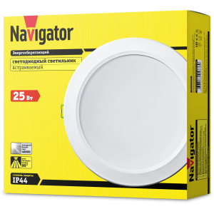Светильник Navigator 94 838 NDL-P1-25W-840-WH-LED(аналог Downlight КЛЛ 2х26 d222. Фото 3