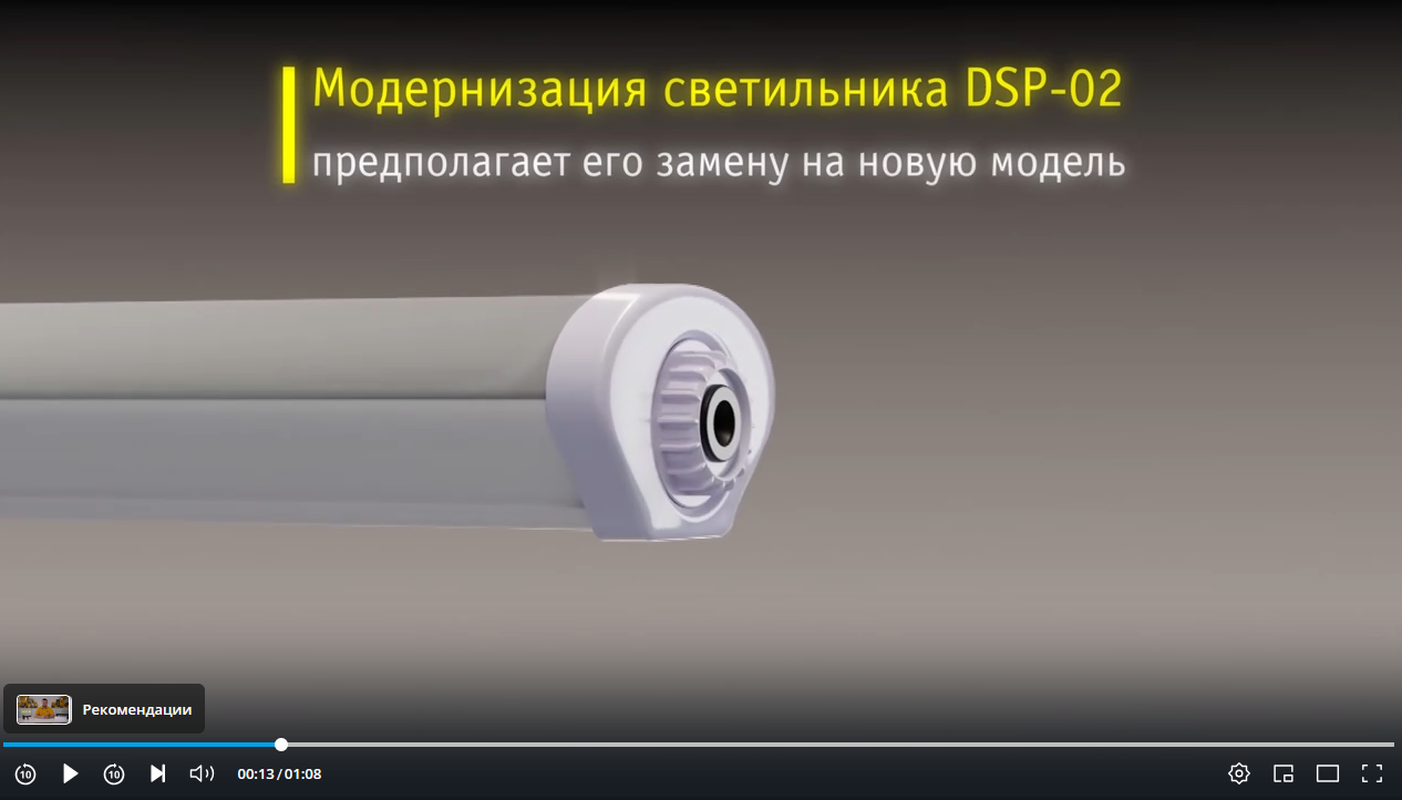 Пылевлагозащищенный светильник DSP-02